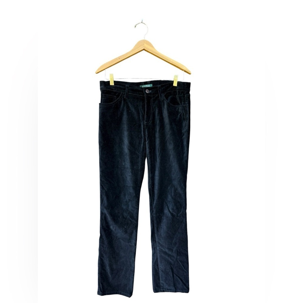 Ralph Lauren Women’s Black Velvet Pants Size 6 Straight Leg
